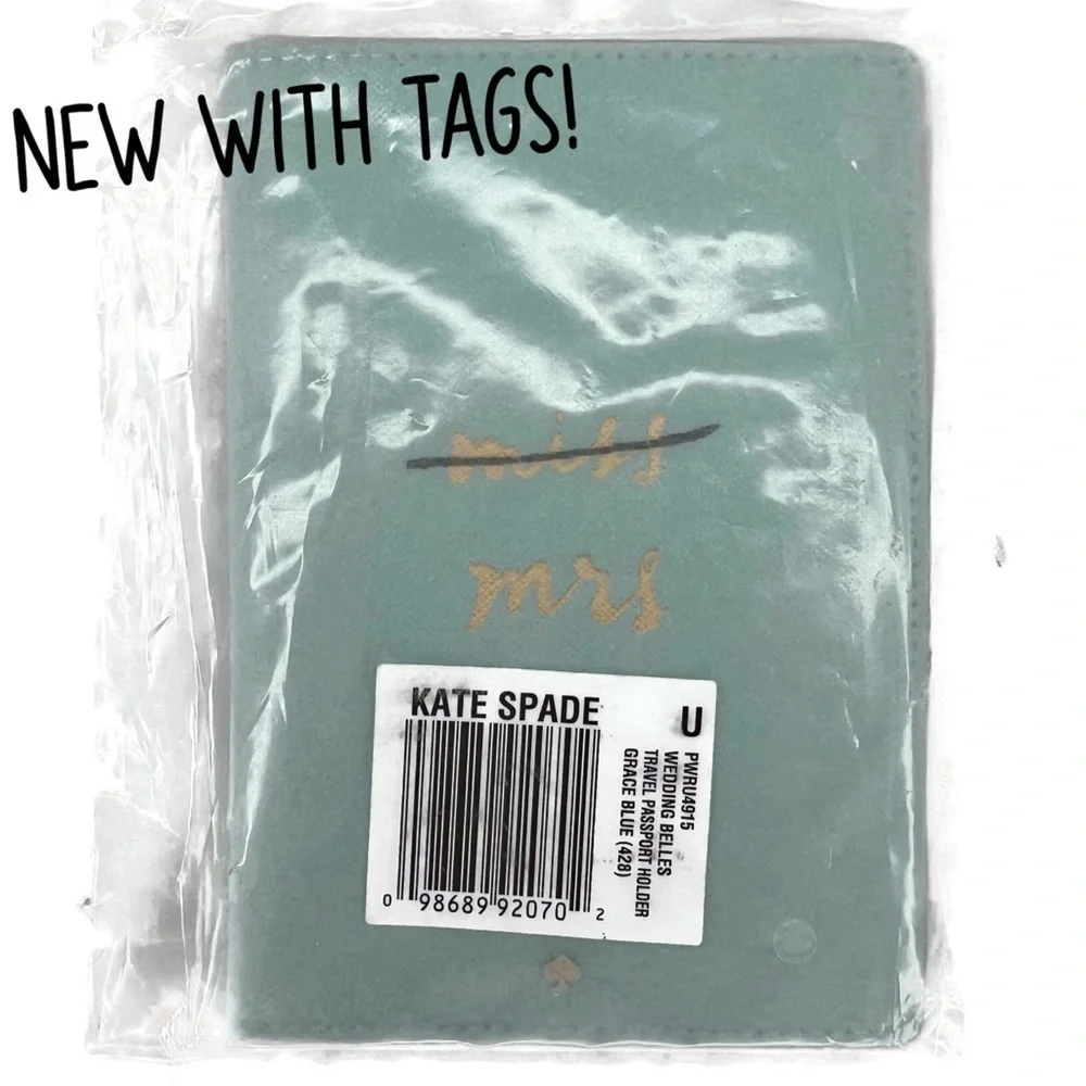Kate Spade Miss Mrs Passport Holder Wedding Belles Engagement Wallet NWT